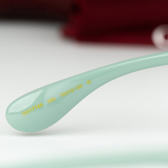 Gucci Women Sunglasses Green Silver Mirror Mask GG1774S 005 BRAND NEW - Picture 6 of 8